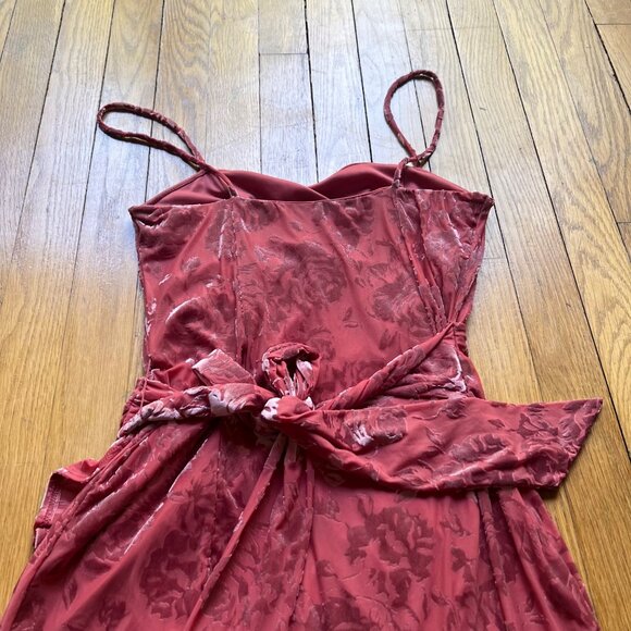 Intimately Free People Size S Pink Blush Velvet Floral Ruffled Mini Dress - Picture 15 of 15